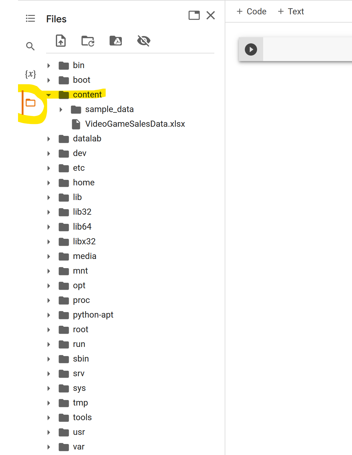 colab directory structure